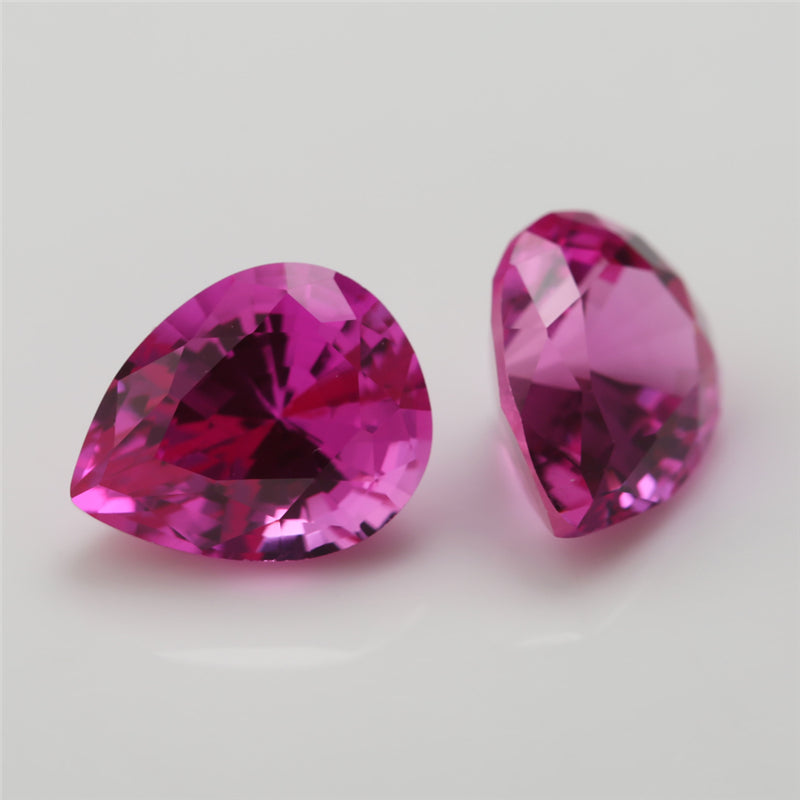 Size 3x5~13x18mm Pear Cut 3# Red Stone Loose Corundum Synthetic Gemstone for Jewelry