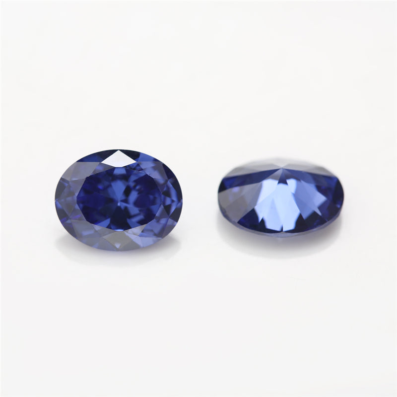 Size 3x5mm~10x12mm Oval Cut Cubic Zirconia Stone White Lavender Violet Tanzanite SeaBlue Mix 5 Color 5A Loose CZ Stones Synthetic Gemstone for Jewelry Making
