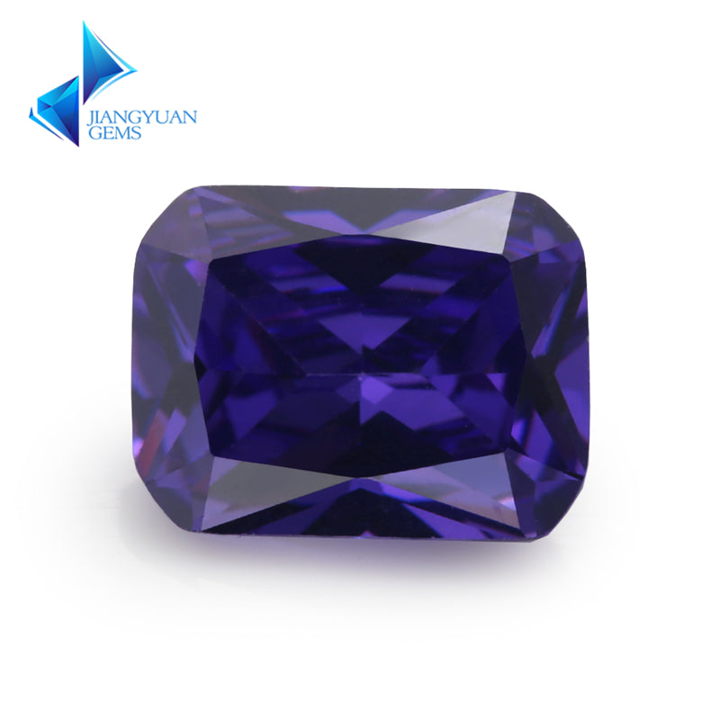 50pcs 4x6~10x12mm 5A Octangle Cut Violet CZ Stone Loose Cubic Zirconia Synthetic Gemstone for Jewelry