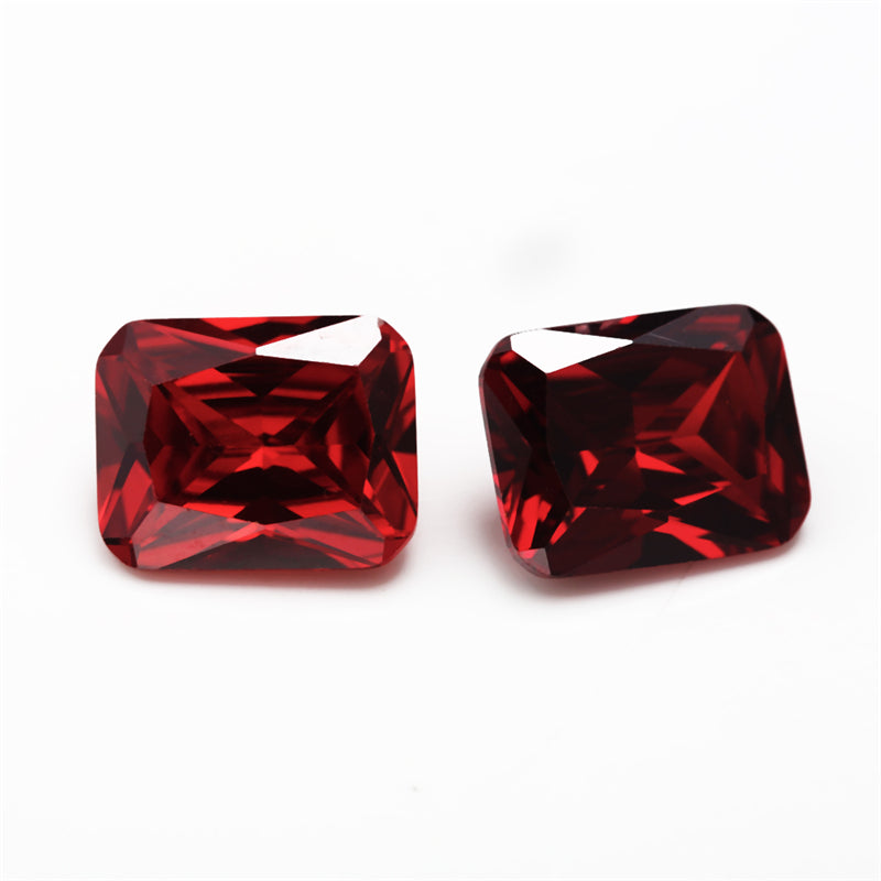 50pcs 4x6~10x12mm 5A Octangle Cut Cut Garnet Color CZ Stone Loose Cubic Zirconia Synthetic Gemstone for Jewelry