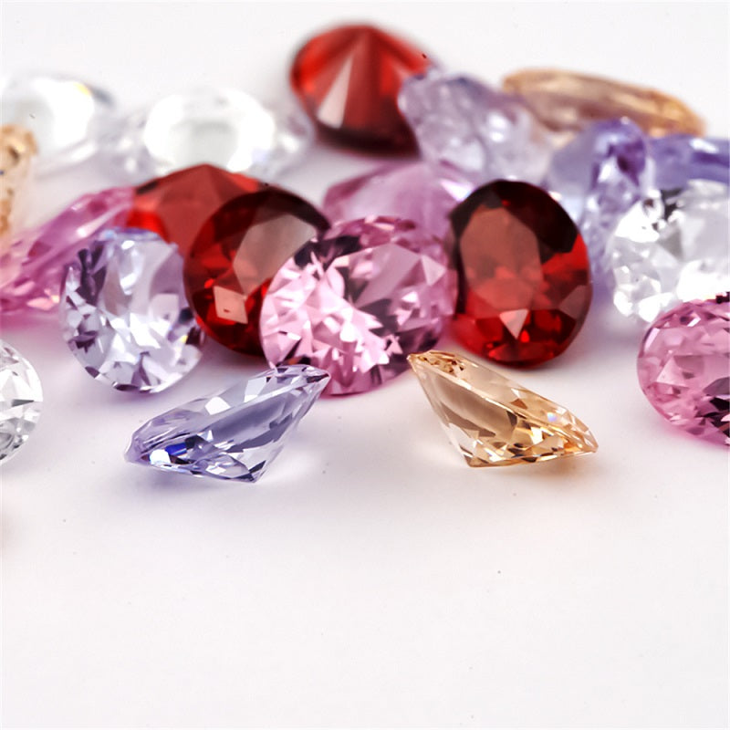 Size 3x5mm~10x12mm Oval Cut Cubic Zirconia Stone White Champagne Lavender Pink Garnet Mix 5 Color 5A Loose CZ Stones Synthetic Gemstone for Jewelry Making
