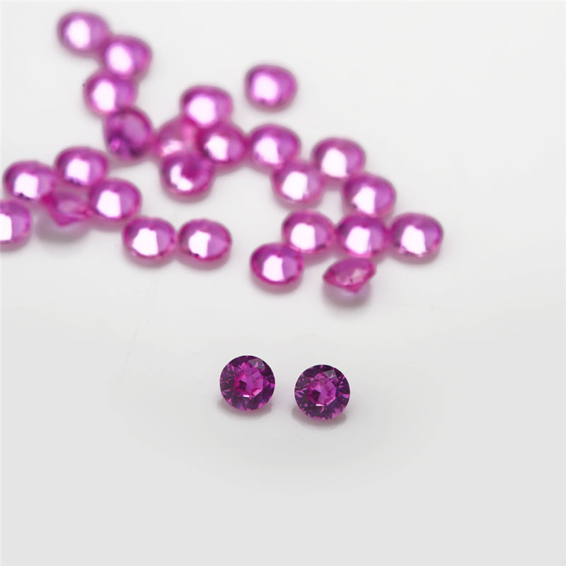 Size 1.0~3.0mm Round Cut 3# Red Stone Loose Corundum Synthetic Gemstone for Jewelry