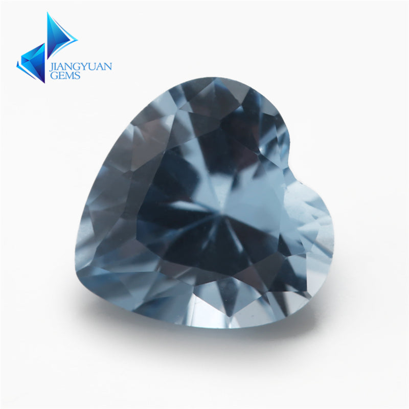 Size 3x3~10x10mm Heart Cut 106# Color Blue Stone Loose Spinel Synthetic Gemstone for Jewelry