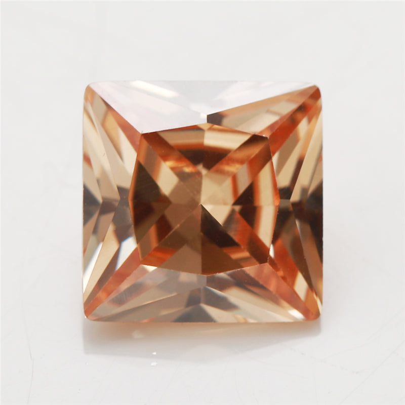 50pcs 1.5x1.5~10x10mm 5A Square Princess Cut Champagne CZ Stone Loose Cubic Zirconia Synthetic Gemstone for Jewelry