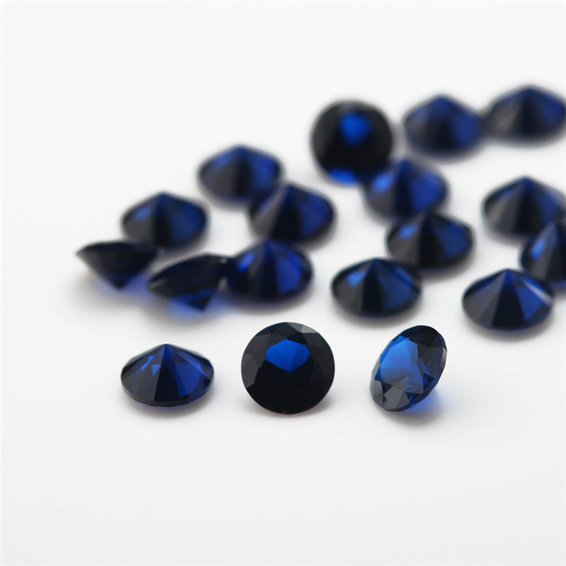 Size 1.0~3.0mm Round Cut 114# Color Blue Stone Loose Spinel Synthetic Gemstone for Jewelry
