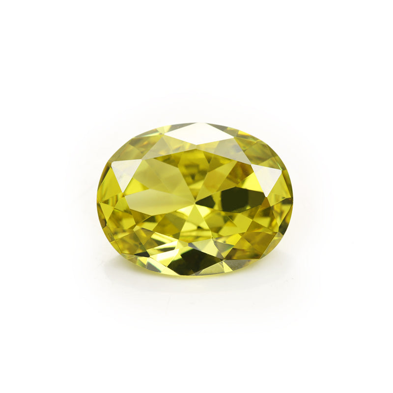 Size 2x3~13x18mm 5A Oval Cut Olive Yellow CZ Stone Loose Cubic Zirconia Synthetic Gemstone for Jewelry
