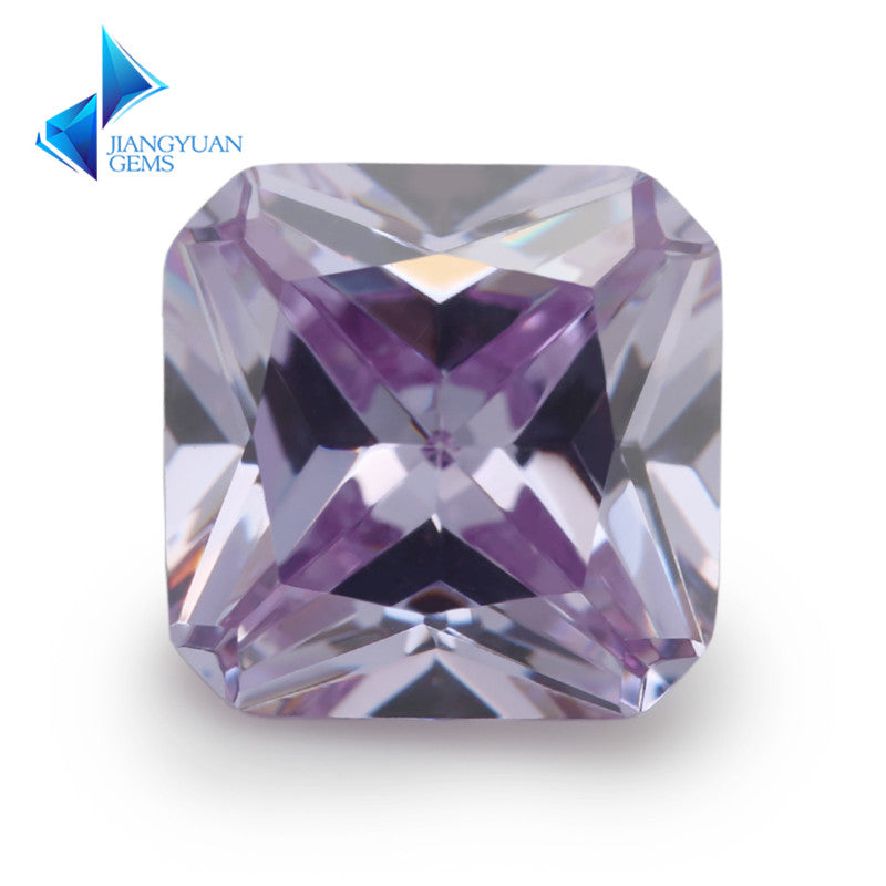 50pcs 3x3-10x10mm 5A Square Octangle Cut Lavender Color CZ Stone Loose Cubic Zirconia Synthetic Gemstone for Jewelry