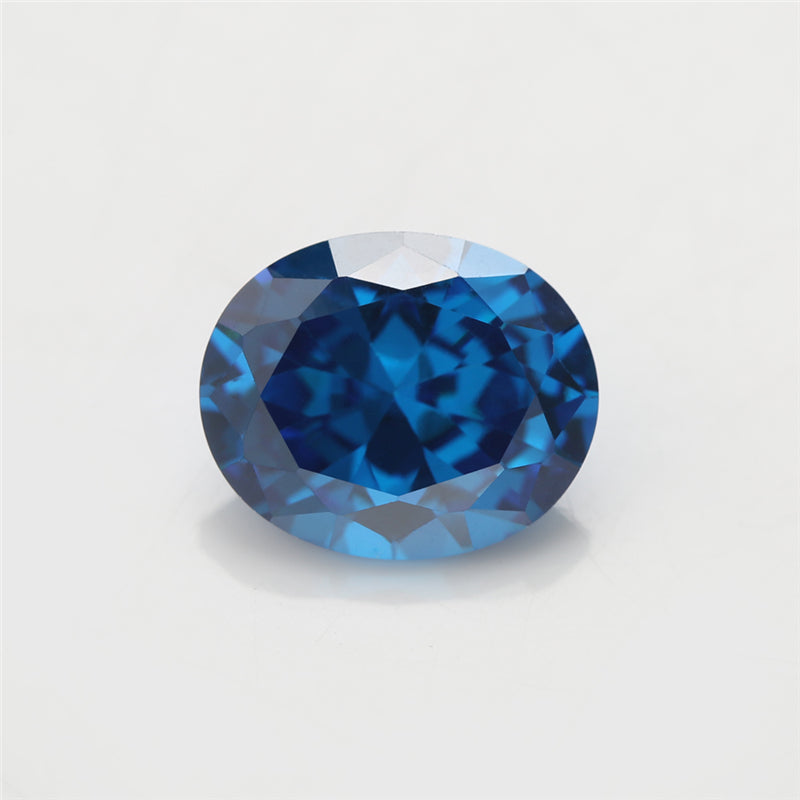 Size 3x5~10x12mm 5A Oval Cut Deep Sea blue CZ Stone Loose Cubic Zirconia Synthetic Gemstone for Jewelry