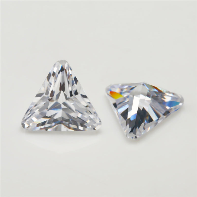 50pcs 5x5~8x8mm 5A Triangle Chamfered Coner White CZ Stone Loose Cubic Zirconia Synthetic Gemstone for Jewelry