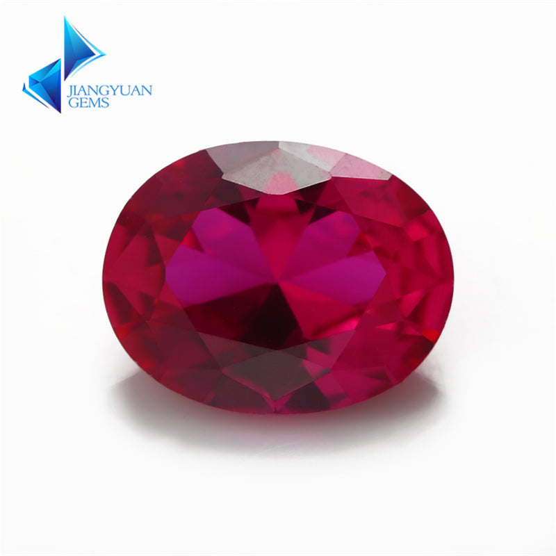 Size 3x5~13x18mm Oval Cut 5# Red Stone Loose Corundum Synthetic Gemstone for Jewelry