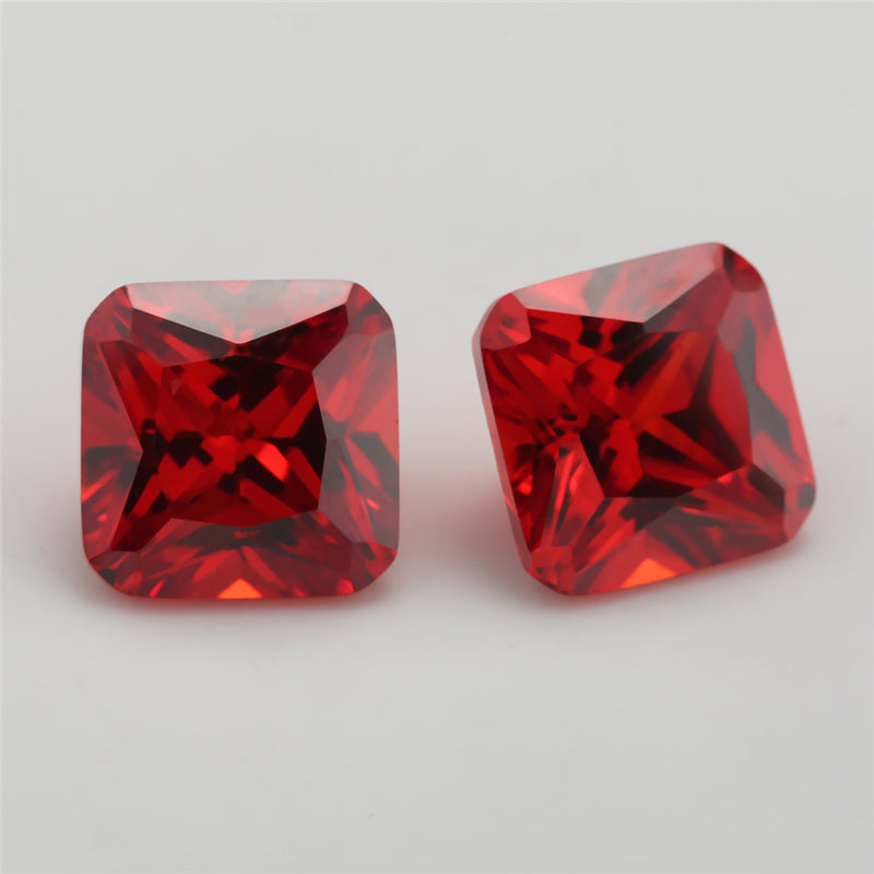 50pcs 3x3-10x10mm 5A Square Octangle Cut Orange CZ Stone Loose Cubic Zirconia Synthetic Gemstone for Jewelry