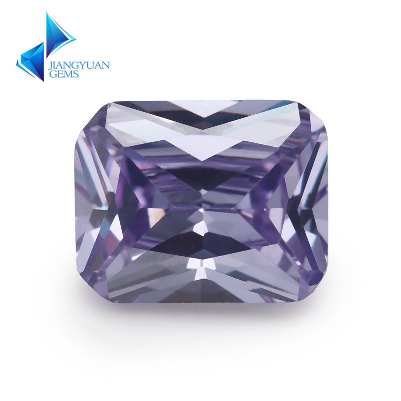 50pcs 4x6~10x12mm 5A Octangle Cut Lavender Color CZ Stone Loose Cubic Zirconia Synthetic Gemstone for Jewelry