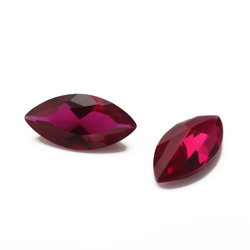 Size 3x6~9x18mm Marquise Cut 8# Red Stone Loose Corundum Synthetic Gemstone for Jewelry