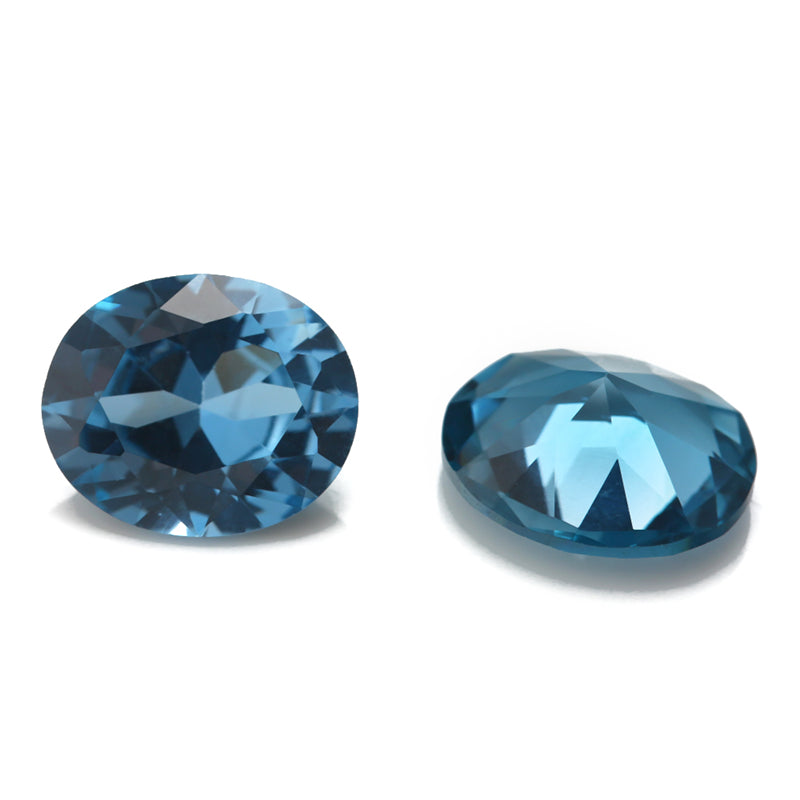 Size 3x5~10x12mm Oval Cut 106# Color Blue Stone Loose Spinel Synthetic Gemstone for Jewelry