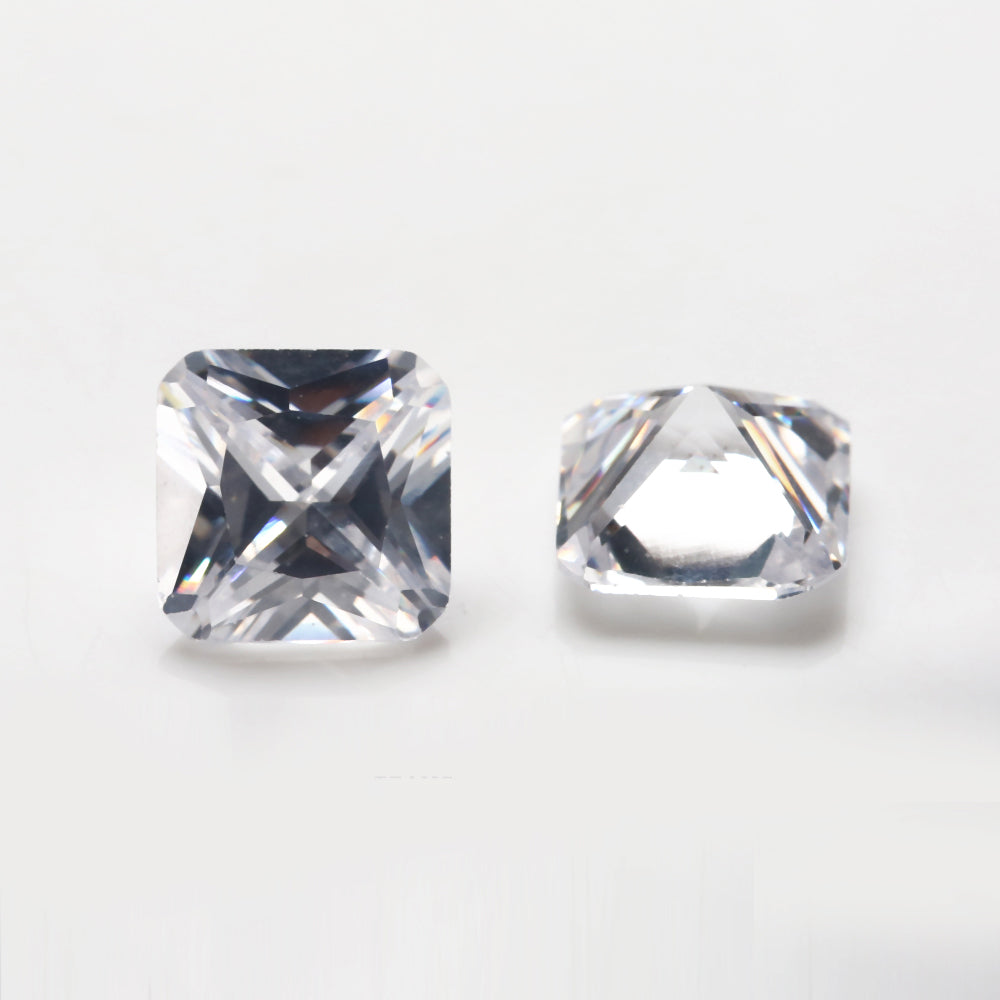 50pcs 3x3~10x10mm 5A Square Octangle Shape White CZ Stone Loose Cubic Zirconia Synthetic Gemstone for Jewelry