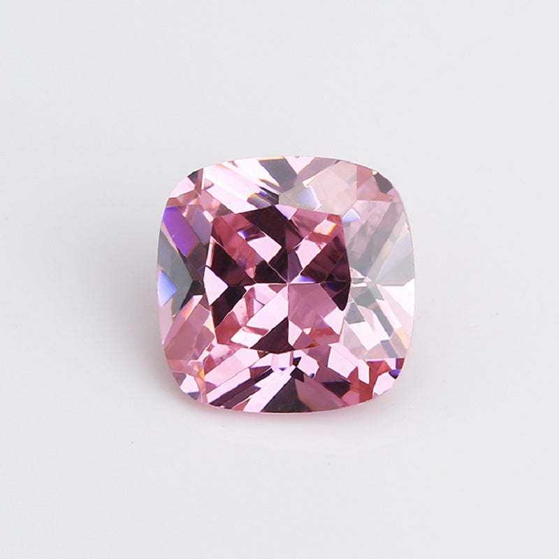 50pcs 4x4~10x10mm 5A Cushion Cut Pink CZ Stone Loose Cubic Zirconia Synthetic Gemstone for Jewelry