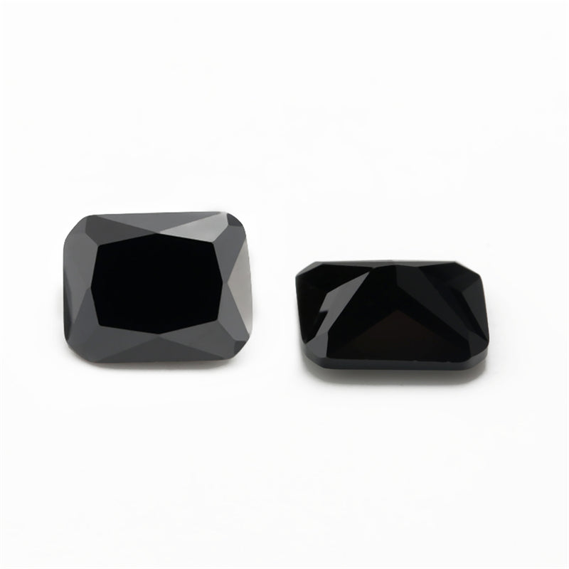 50pcs 4x6-10x12mm 5A Octangle Cut Cut Black CZ Stone Loose Cubic Zirconia Synthetic Gemstone for Jewelry