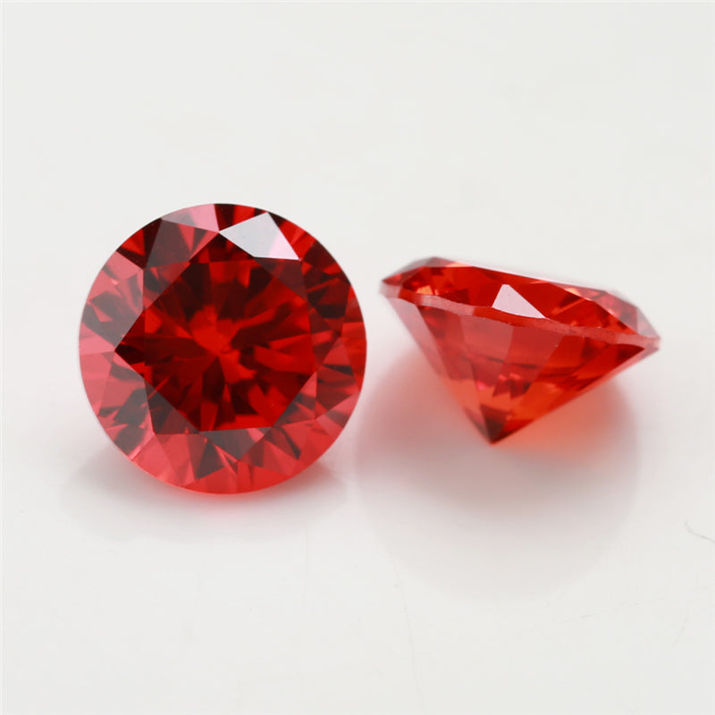 Size 0.8~12.0mm 5A Round Cut Orange CZ Stone Loose Cubic Zirconia Synthetic Gemstone for Jewelry