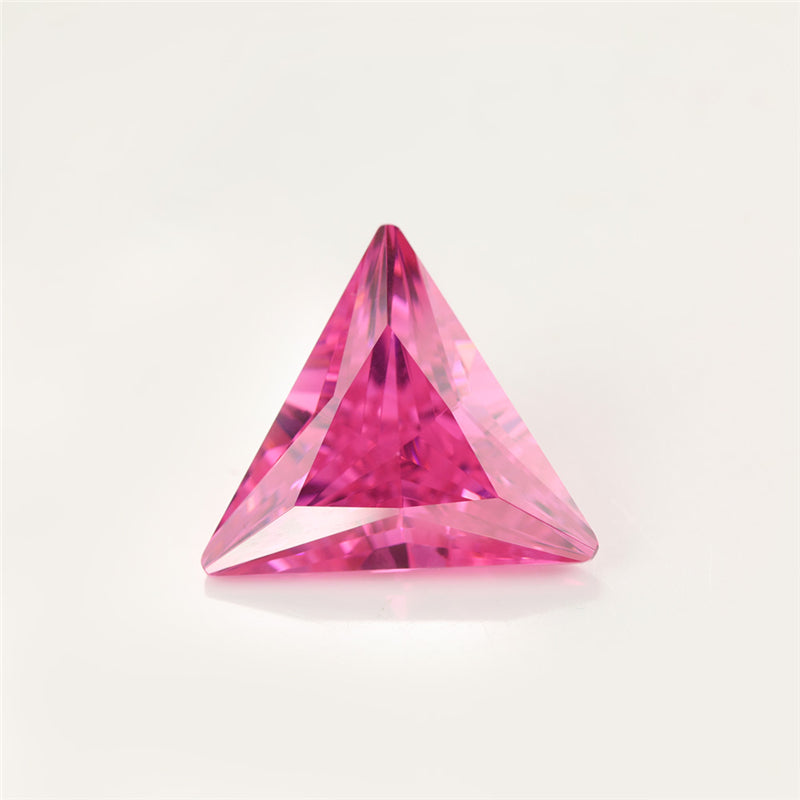 50pcs 3x3~10x10mm 5A Triangle Cut Cut Pink CZ Stone Loose Cubic Zirconia Synthetic Gemstone for Jewelry