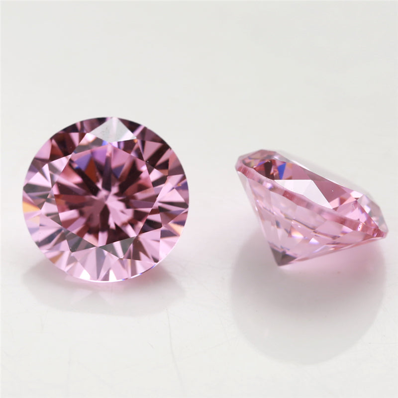 Size 0.8~12.0mm 5A Round Cut Pink CZ Stone Loose Cubic Zirconia Synthetic Gemstone for Jewelry