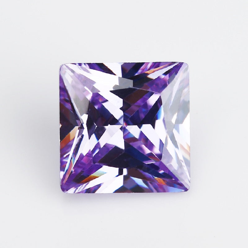 50pcs 1.5x1.5~10x10mm 5A Square Princess Cut Lavender Color CZ Stone Loose Cubic Zirconia Synthetic Gemstone for Jewelry