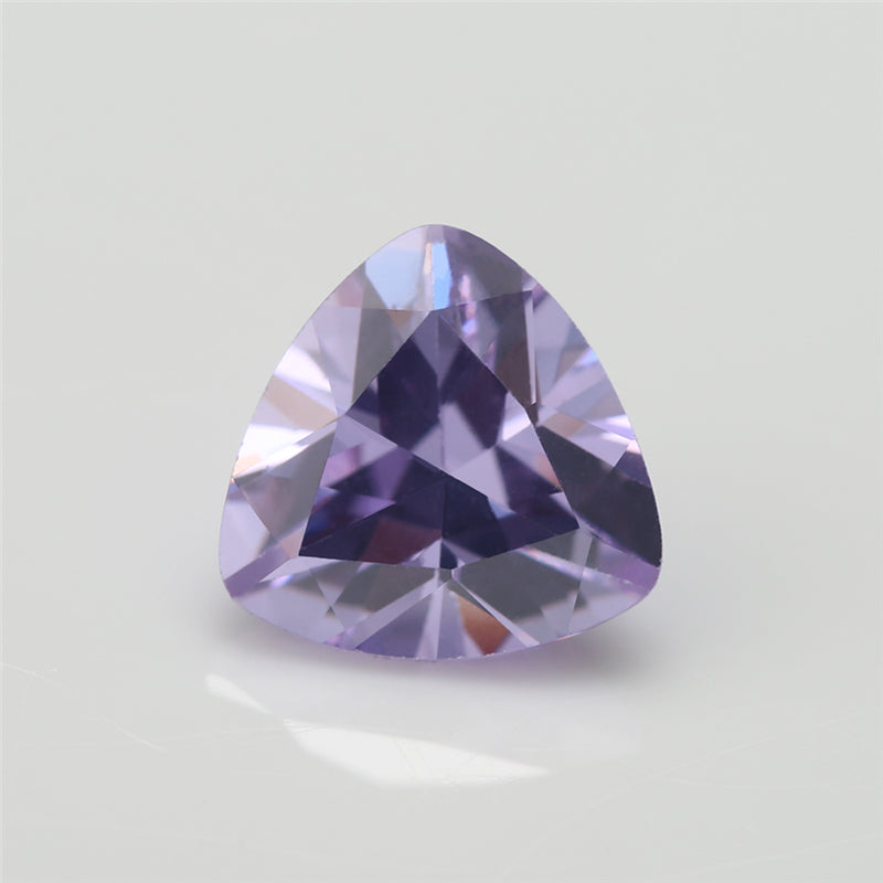 50pcs 3x3~10x10mm 5A Trillion Cut Cut Lavender Color CZ Stone Loose Cubic Zirconia Synthetic Gemstone for Jewelry