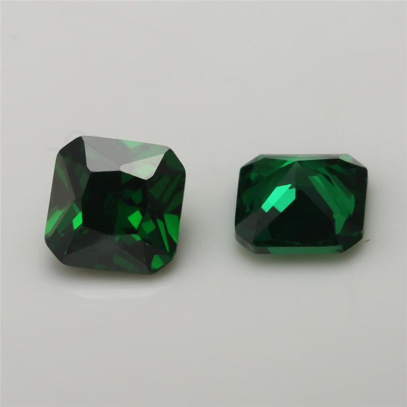Size 3x3-10x10mm 5A Square Octangle Cut Green CZ Stone Loose Cubic Zirconia Synthetic Gemstone for Jewelry