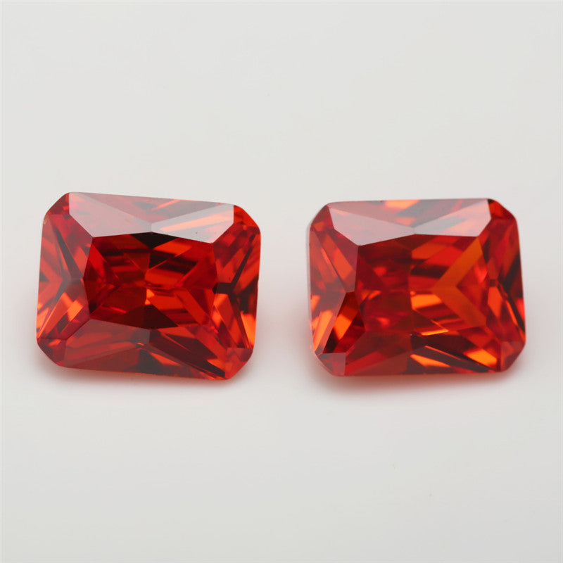 50pcs 4x6~10x12mm 5A Octangle Cut Orange CZ Stone Loose Cubic Zirconia Synthetic Gemstone for Jewelry