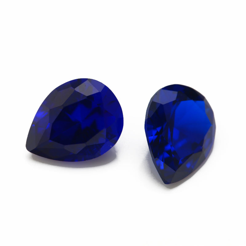 Size 3x5~10x12mm Pear Cut 112# Color Blue Stone Loose Spinel Synthetic Gemstone for Jewelry