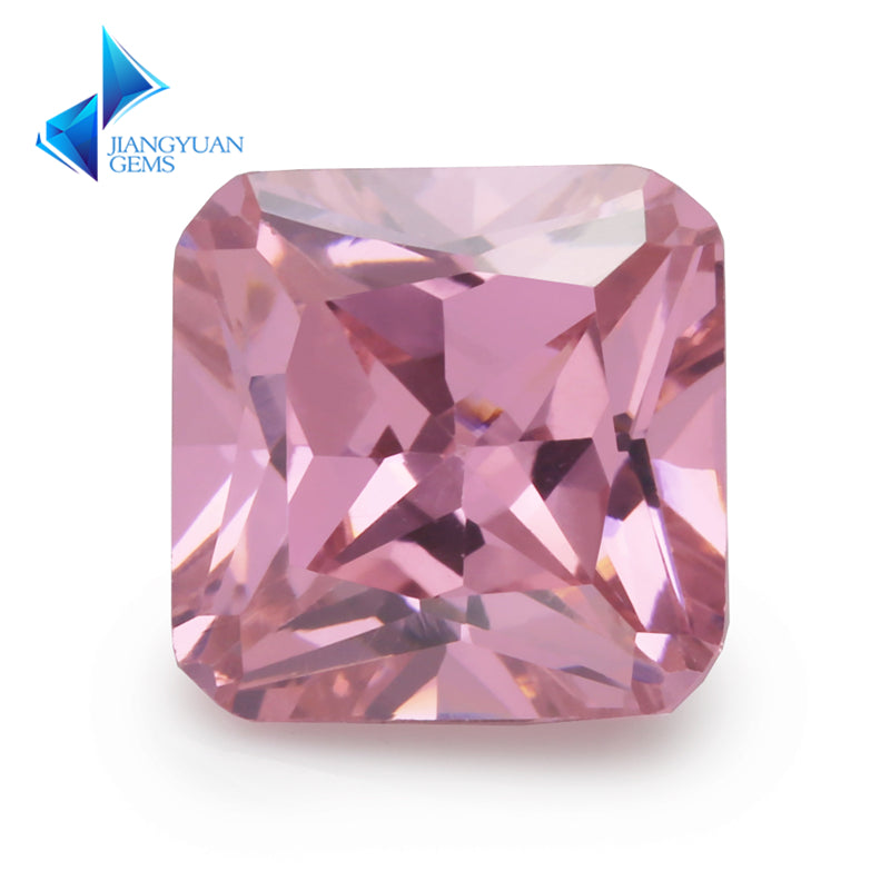 50pcs 3x3~10x10mm 5A Square Octangle Shape Pink CZ Stone Loose Cubic Zirconia Synthetic Gemstone for Jewelry