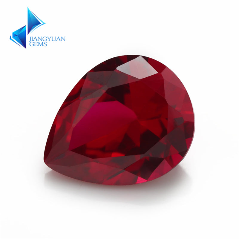 Size 3x5~13x18mm Pear Cut 8# Red Stone Loose Corundum Synthetic Gemstone for Jewelry