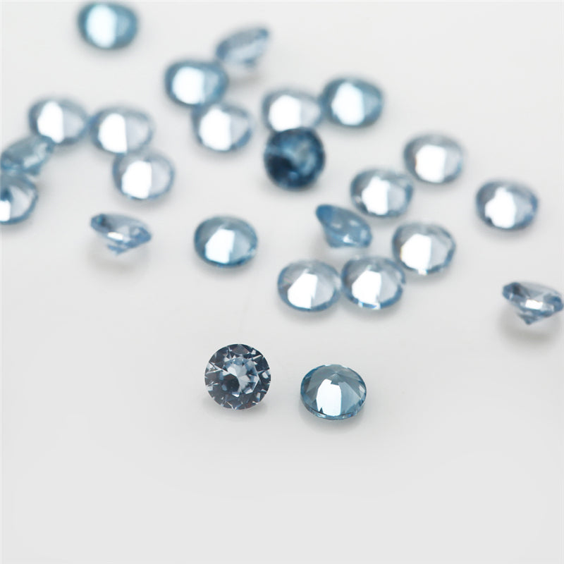 Size 1.0~3.0mm Round Cut 106# Color Blue Stone Loose Spinel Synthetic Gemstone for Jewelry