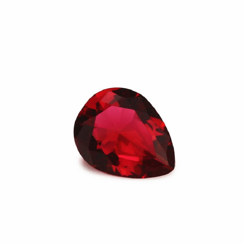 Size 3x5~10x12mm Pear Cut Rose Red Glass Stone Loose Synthetic Gemstone for Jewelry