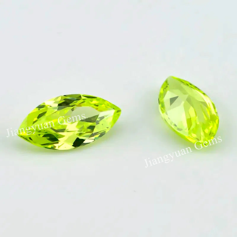 Size 2x4mm~8x16mm 5A Marquise Cut Apple Green Cubic Zirconia Stone Loose CZ Synthetic Gemstone for Jewelry Making