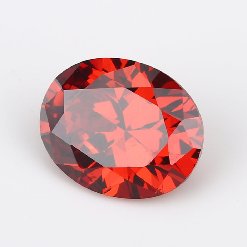 Size 2x3~13x18mm 5A Oval Cut Garnet Color CZ Stone Loose Cubic Zirconia Synthetic Gemstone for Jewelry