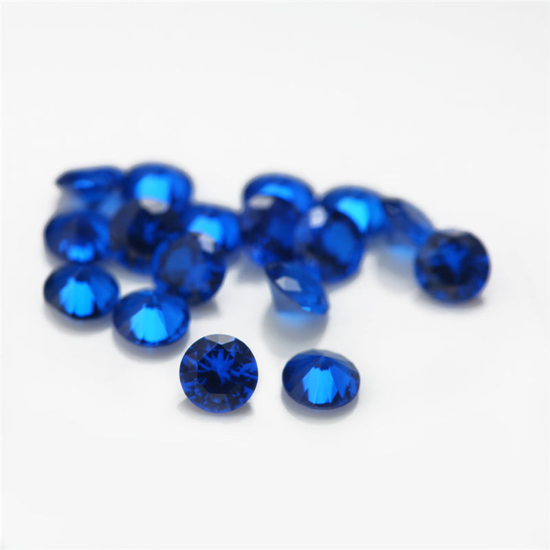 Size 1.0~3.0mm Round Cut 113# Color Blue Stone Loose Spinel Synthetic Gemstone for Jewelry
