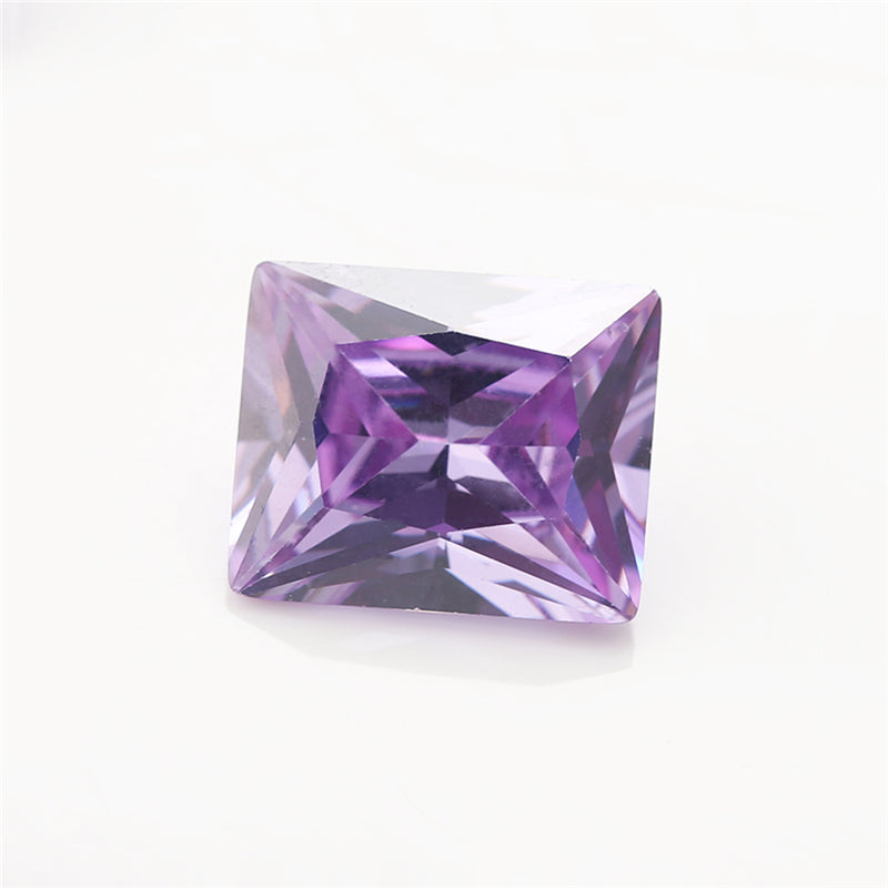 50pcs 3x5-10x12mm 5A Rectangle Cut Lavender Color CZ Stone Loose Cubic Zirconia Synthetic Gemstone for Jewelry
