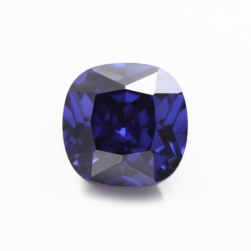 Size 4x4-10x10mm 5A Cushion Cut Tanzanite Color CZ Stone Loose Cubic Zirconia Synthetic Gemstone for Jewelry