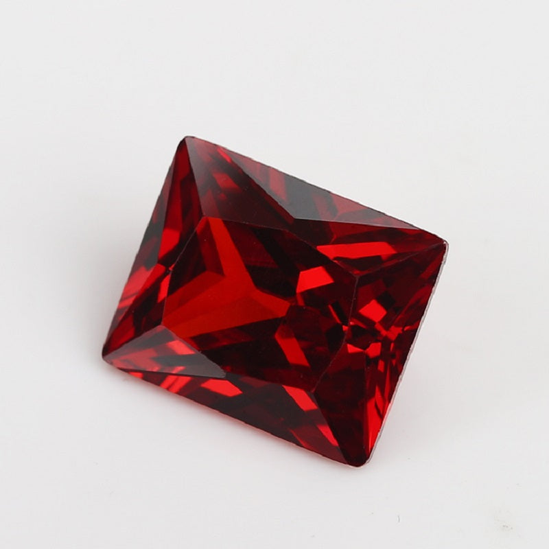 50pcs 3x5~10x12mm 5A Rectangle Cut Garnet Color CZ Stone Loose Cubic Zirconia Synthetic Gemstone for Jewelry