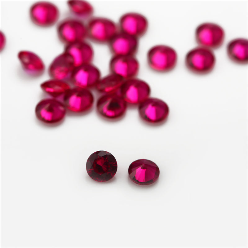 Size 1.0~3.0mm Round Cut 8# Red Stone Loose Corundum Synthetic Gemstone for Jewelry