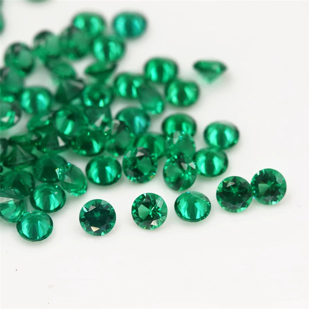 Size 1.0mm~3.0mm Round Cut Green Loose Nano Gems Stone Synthetic Gemstone for Jewelry