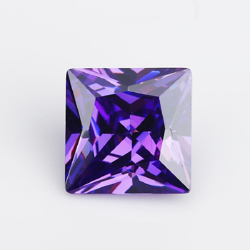 50pcs 1.5x1.5~10x10mm 5A Square Princess Cut Violet CZ Stone Loose Cubic Zirconia Synthetic Gemstone for Jewelry