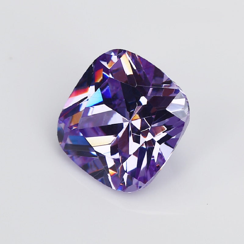 50pcs 4x4~10x10mm 5A Cushion Cut Lavender Color CZ Stone Loose Cubic Zirconia Synthetic Gemstone for Jewelry