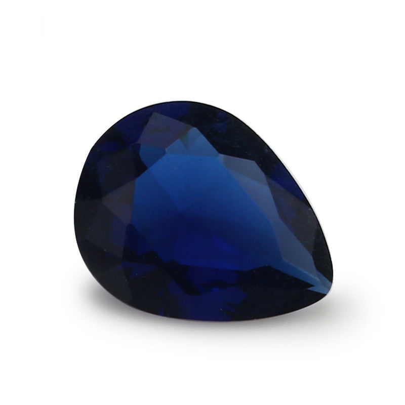 Size 3x5~10x12mm Pear Cut Blue Glass Stone Loose Synthetic Gemstone for Jewelry