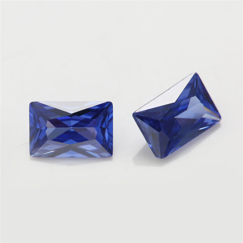 Size 3x5-9x11mm 5A Rectangle Cut Tanzanite Color CZ Stone Loose Cubic Zirconia Synthetic Gemstone for Jewelry Making