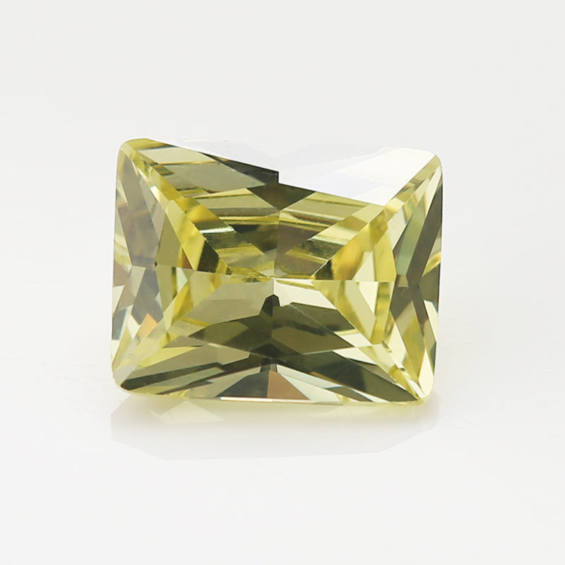 50pcs 3x5-9x11mm 5A Rectangle Cut Olive Yellow CZ Stone Loose Cubic Zirconia Synthetic Gemstone for Jewelry