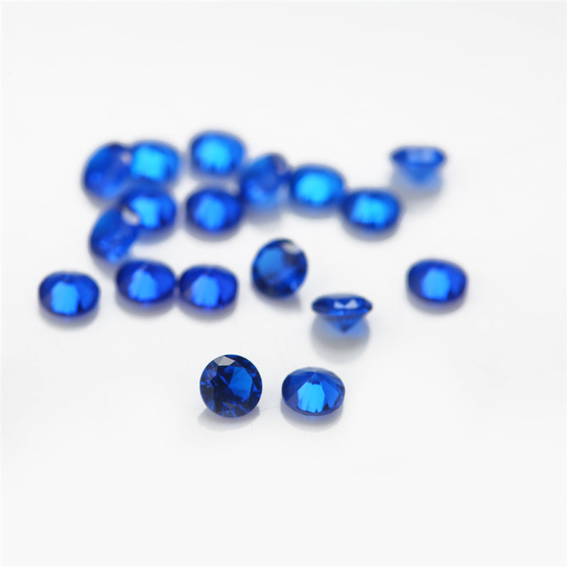 Size 1.0~3.0mm Round Cut 112# Color Blue Stone Loose Spinel Synthetic Gemstone for Jewelry