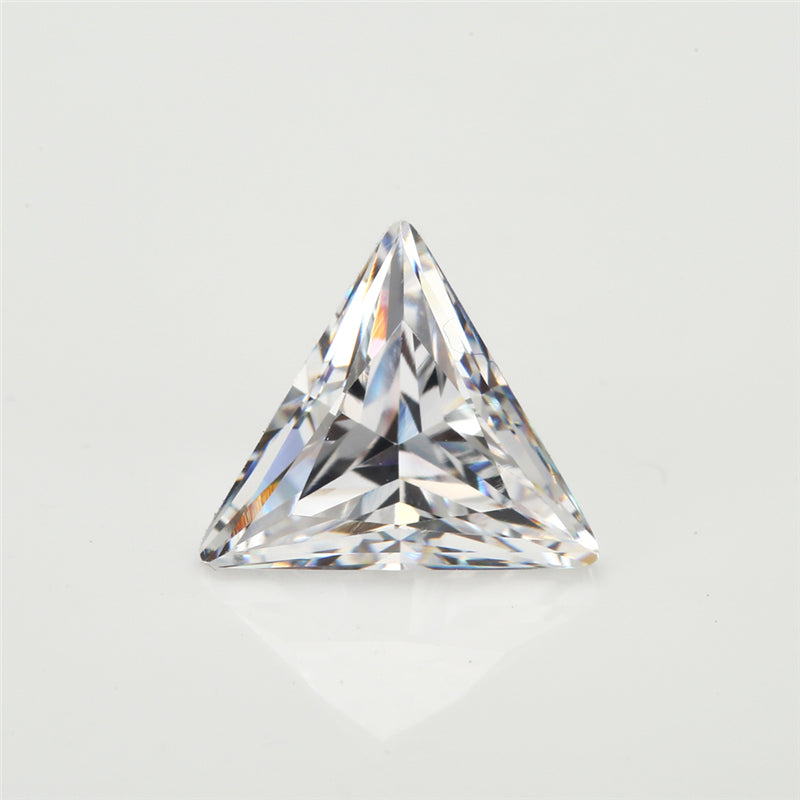 50pcs 3x3~10x10mm 5A Triangle Cut White CZ Stone Loose Cubic Zirconia Synthetic Gemstone for Jewelry