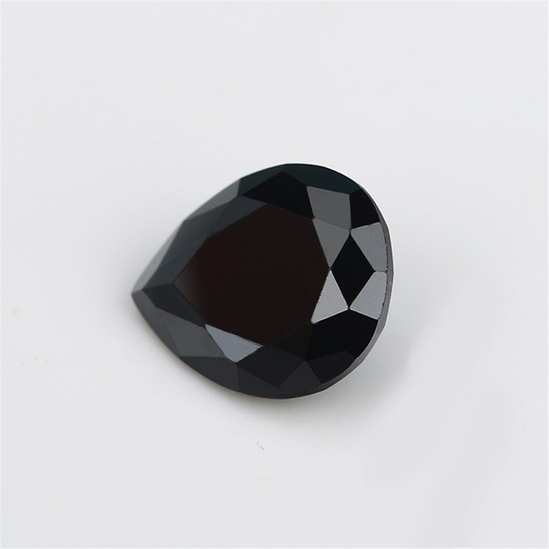 50pcs 2x3-10x12mm 5A Pear Cut Black CZ Stone Loose Cubic Zirconia Synthetic Gemstone for Jewelry