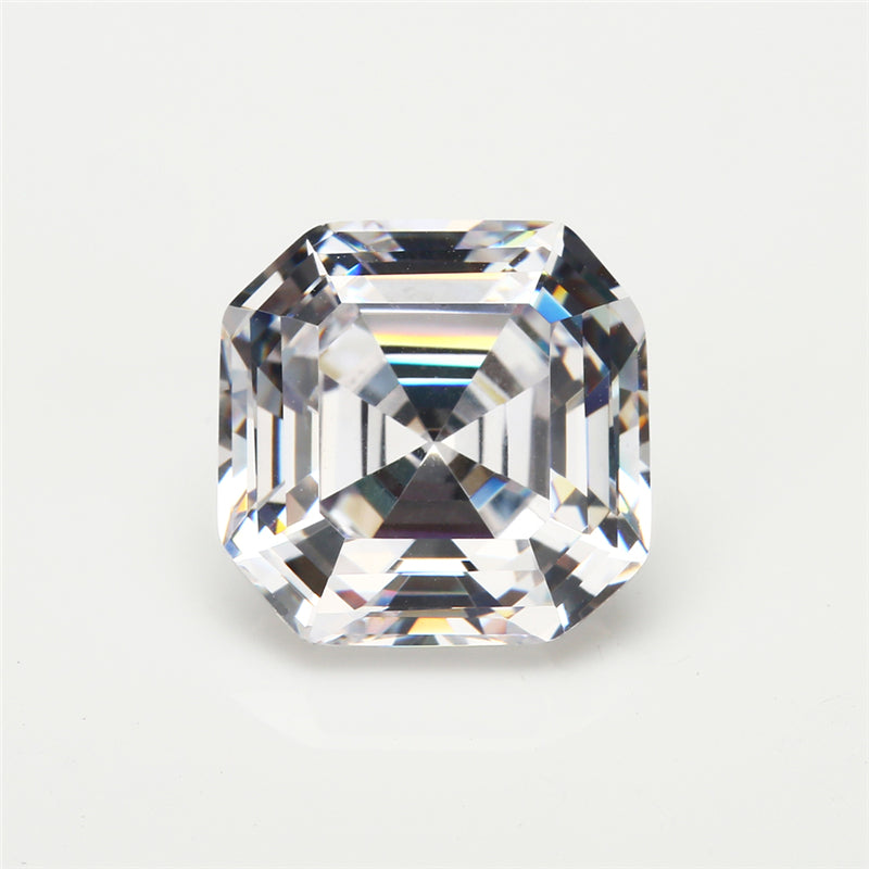 50pcs 3x3-12x12mm 5A Square Shape Asscher Cut White CZ Stone Loose Cubic Zirconia Synthetic Gemstone for Jewelry